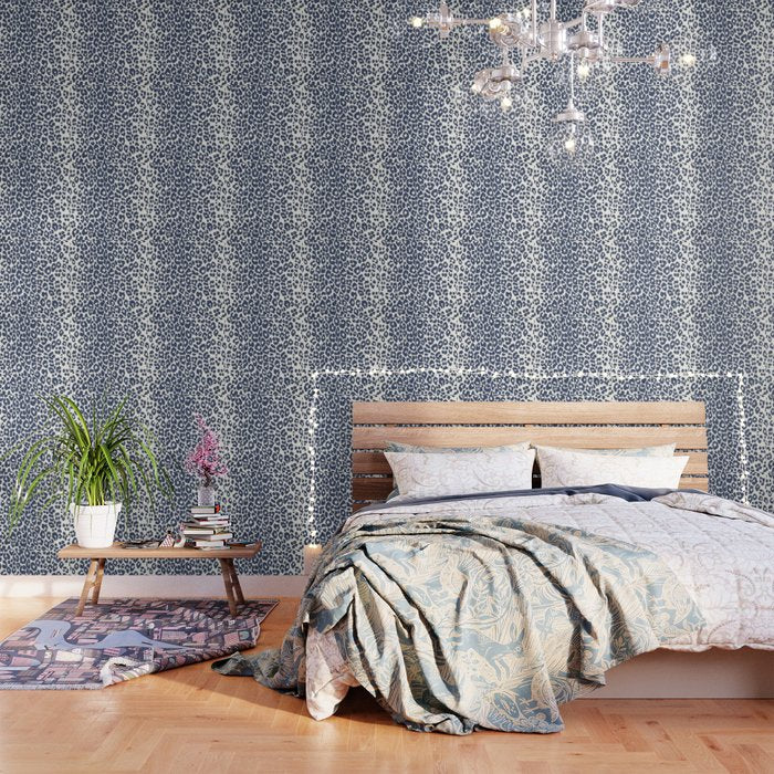 Ink Blue Leopard Print Wallpaper Gallery Image 1