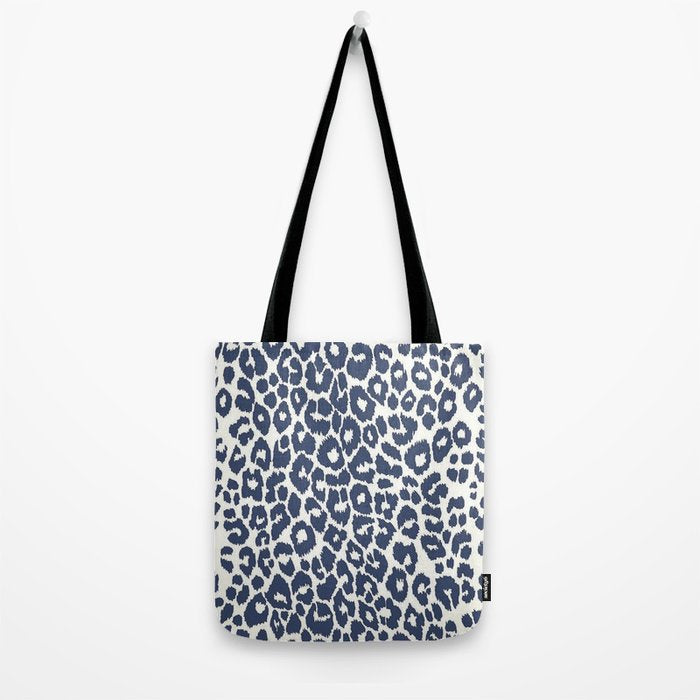 Ink Blue Leopard Print Tote Bag Gallery Image 2
