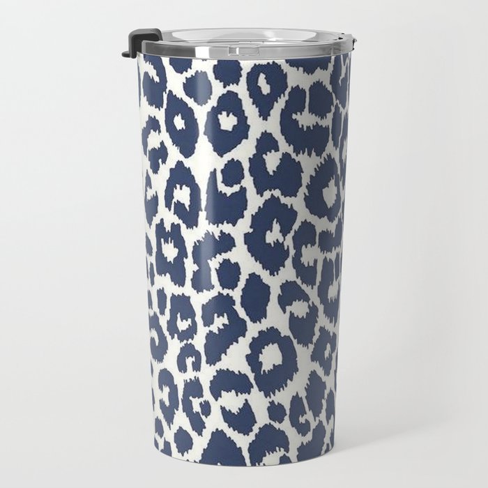 Ink Blue Leopard Print Travel Mug Gallery Image 3