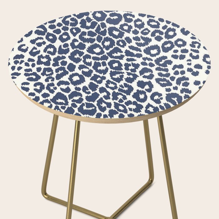 Ink Blue Leopard Print Side Table Gallery Image 2