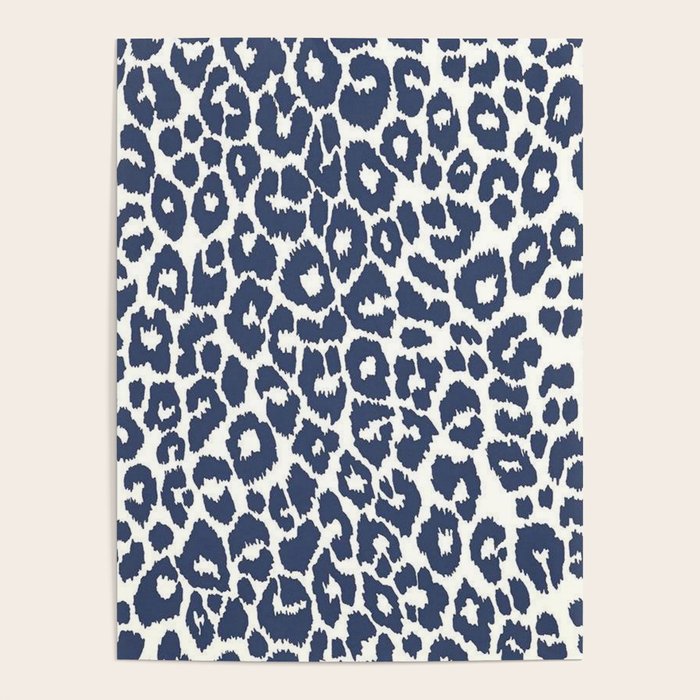 Ink Blue Leopard Print Poster Gallery Image 4