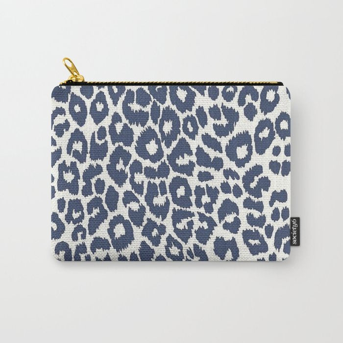 Ink Blue Leopard Print Carry All Pouch Gallery Image 1