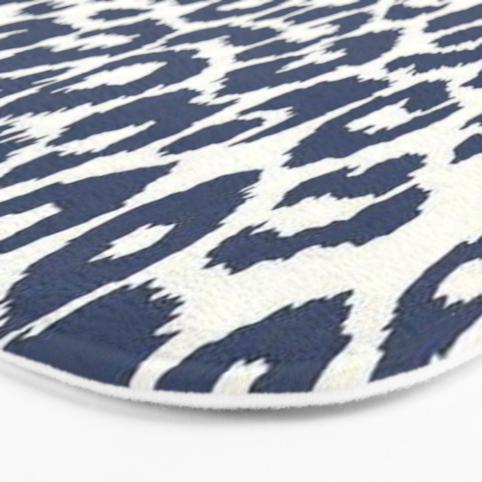 Ink Blue Leopard Print Bath Mat Gallery Image 3