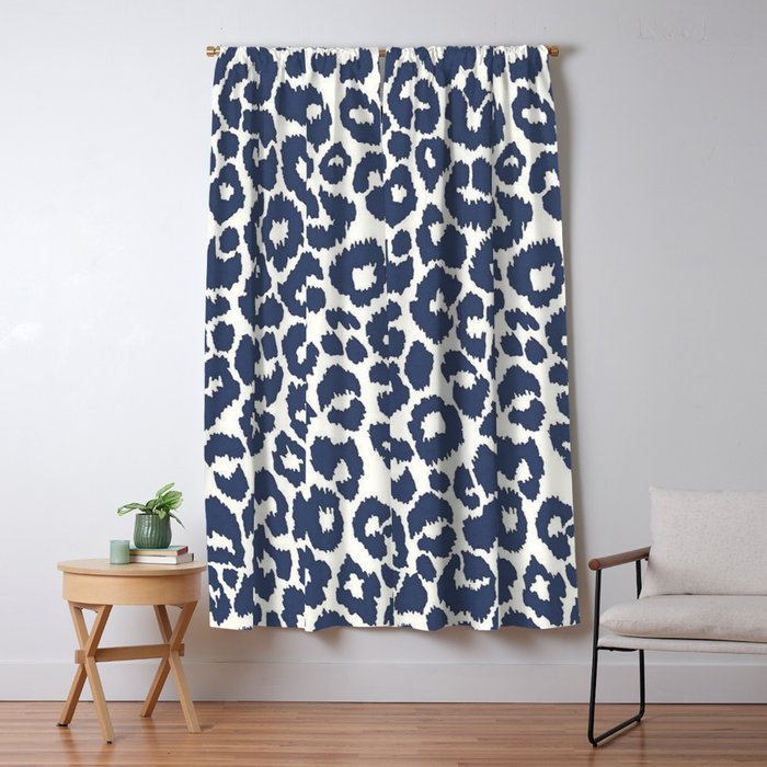 Ink Blue Leopard Print Window Curtain Gallery Image 5