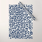 Ink Blue Leopard Print Wrapping Paper Gallery Image 1