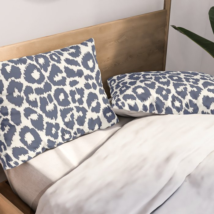 Ink Blue Leopard Print Pillow Sham Gallery Image 2