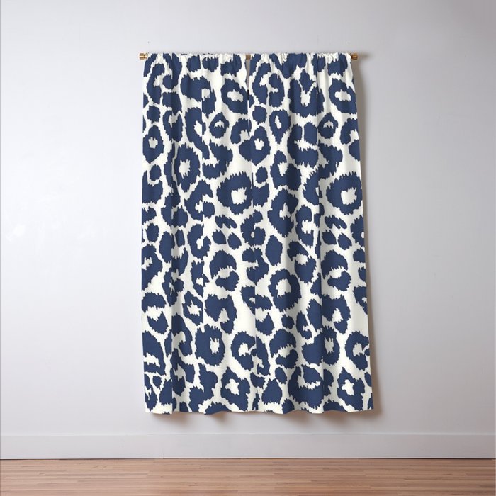 Ink Blue Leopard Print Window Curtain Gallery Image 3
