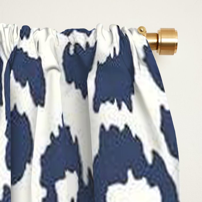 Ink Blue Leopard Print Window Curtain Gallery Image 2