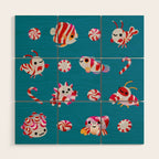 Sea Peppermint Candies Wood Wall Art Gallery Image 1