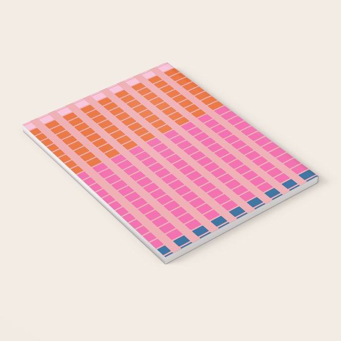 Geometric Stacked Stripes Vertical Multicolor Pattern in Pink Orange Blue Notebook Gallery Image 3