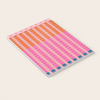 Geometric Stacked Stripes Vertical Multicolor Pattern in Pink Orange Blue Notebook Gallery Image 3