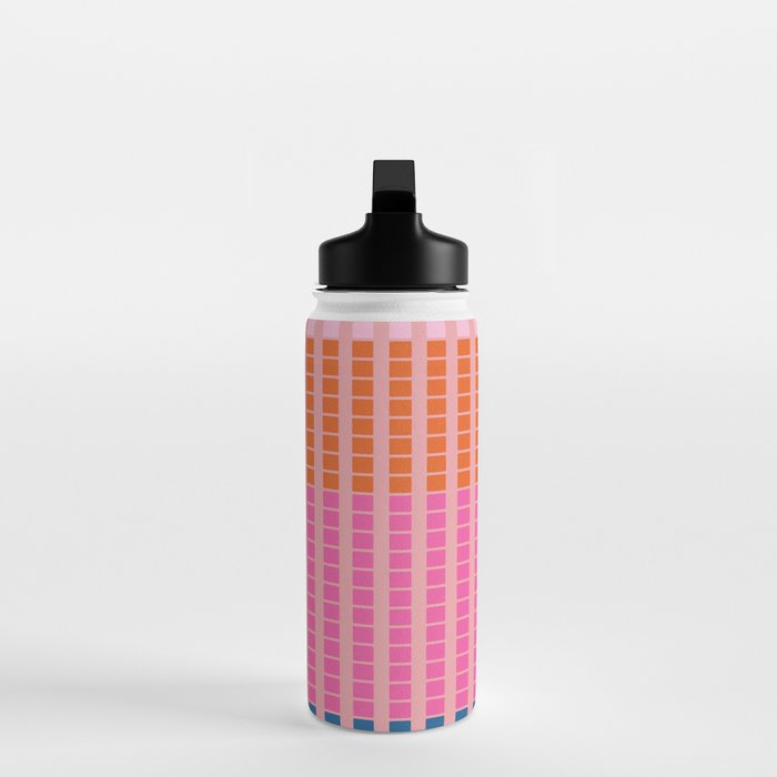Geometric Stacked Stripes Vertical Multicolor Pattern in Pink Orange Blue Water Bottle Gallery Image 3