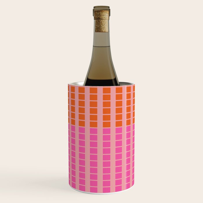 Geometric Stacked Stripes Vertical Multicolor Pattern in Pink Orange Blue Wine Chiller Gallery Image 3