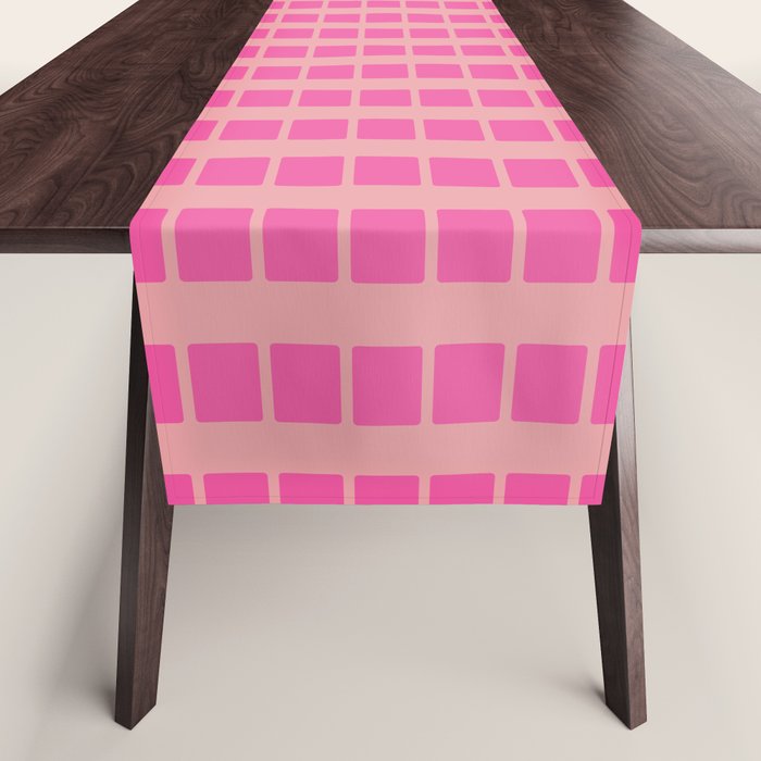 Geometric Stacked Stripes Vertical Multicolor Pattern in Pink Orange Blue Table Runner Gallery Image 1