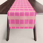 Geometric Stacked Stripes Vertical Multicolor Pattern in Pink Orange Blue Table Runner Gallery Image 1
