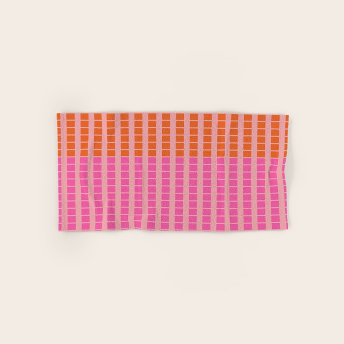Geometric Stacked Stripes Vertical Multicolor Pattern in Pink Orange Blue Bath Towel Gallery Image 1