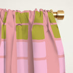 Geometric Stacked Stripes Vertical Multicolor Pattern in Pink Orange Blue Window Curtain Gallery Image 2