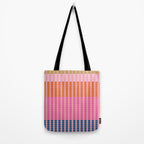 Geometric Stacked Stripes Vertical Multicolor Pattern in Pink Orange Blue Tote Bag Gallery Image 2