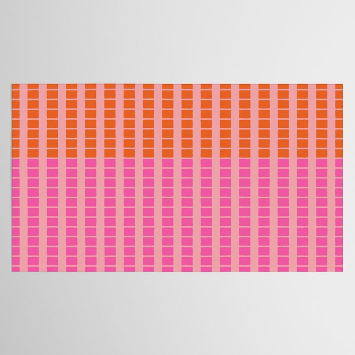 Geometric Stacked Stripes Vertical Multicolor Pattern in Pink Orange Blue Tablecloth Gallery Image 2