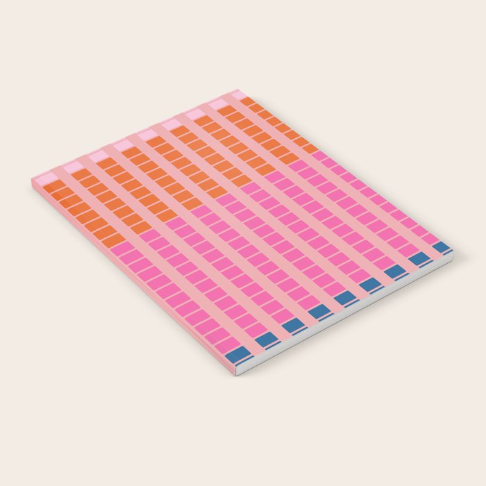 Geometric Stacked Stripes Vertical Multicolor Pattern in Pink Orange Blue Notebook Gallery Image 1