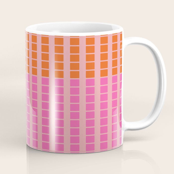 Geometric Stacked Stripes Vertical Multicolor Pattern in Pink Orange Blue Coffee Mug Gallery Image 1