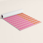 Geometric Stacked Stripes Vertical Multicolor Pattern in Pink Orange Blue Yoga Mat Gallery Image 2
