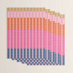 Geometric Stacked Stripes Vertical Multicolor Pattern in Pink Orange Blue Wrapping Paper Gallery Image 3