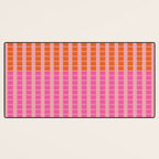 Geometric Stacked Stripes Vertical Multicolor Pattern in Pink Orange Blue Desk Mat Gallery Image 3