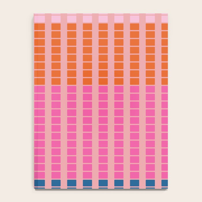 Geometric Stacked Stripes Vertical Multicolor Pattern in Pink Orange Blue Notebook Gallery Image 4
