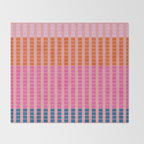 Geometric Stacked Stripes Vertical Multicolor Pattern in Pink Orange Blue Throw Blanket Gallery Image 2