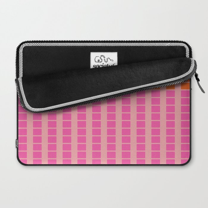 Geometric Stacked Stripes Vertical Multicolor Pattern in Pink Orange Blue Laptop Sleeve Gallery Image 2
