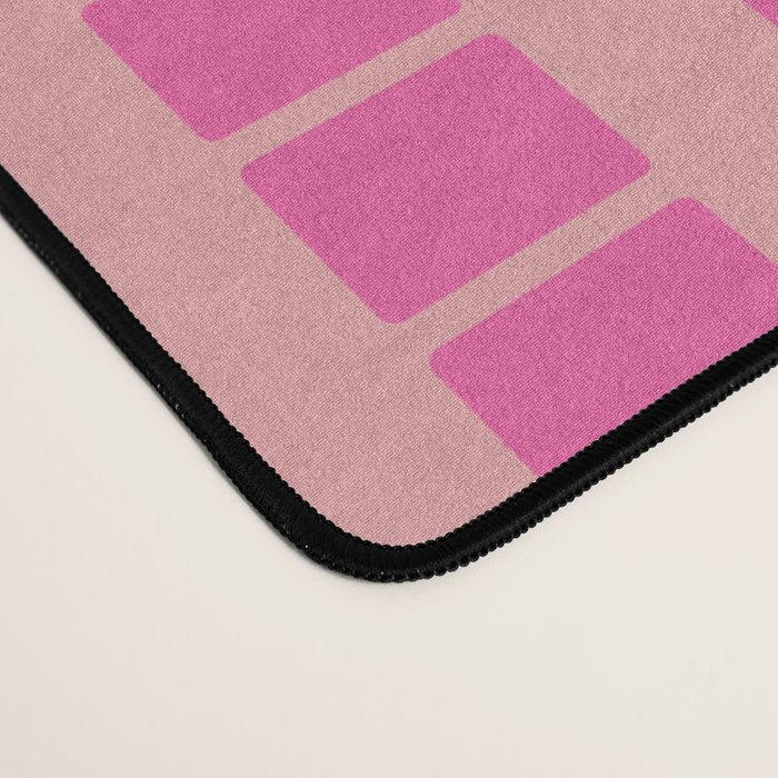 Geometric Stacked Stripes Vertical Multicolor Pattern in Pink Orange Blue Desk Mat Gallery Image 4