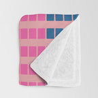 Geometric Stacked Stripes Vertical Multicolor Pattern in Pink Orange Blue Throw Blanket Gallery Image 3