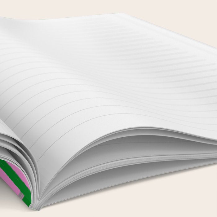 Green and Pink Brush Stroke Stripes Notebook Gallery Image 2