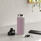 Green and Pink Brush Stroke Stripes Water Bottle Gallery Image 4