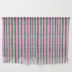 Green and Pink Brush Stroke Stripes Wall Hanging Gallery Image 1