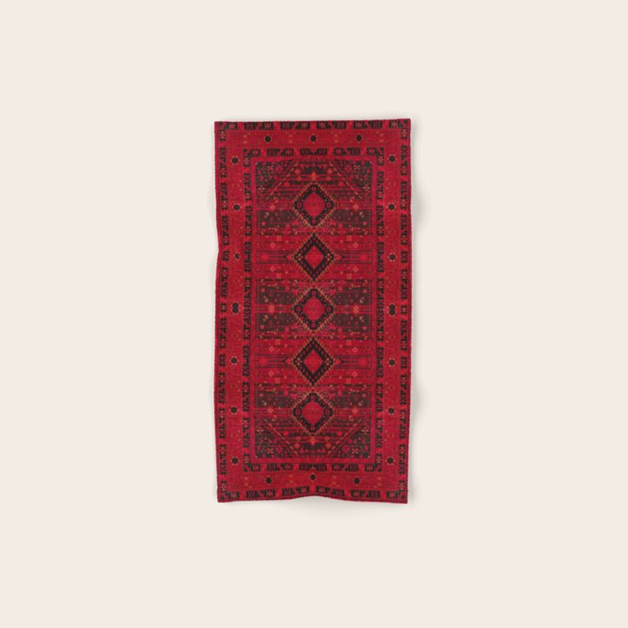 Scarlet Elegance: Oriental Moroccan & Ottoman Artistry Bath Towel Gallery Image 1