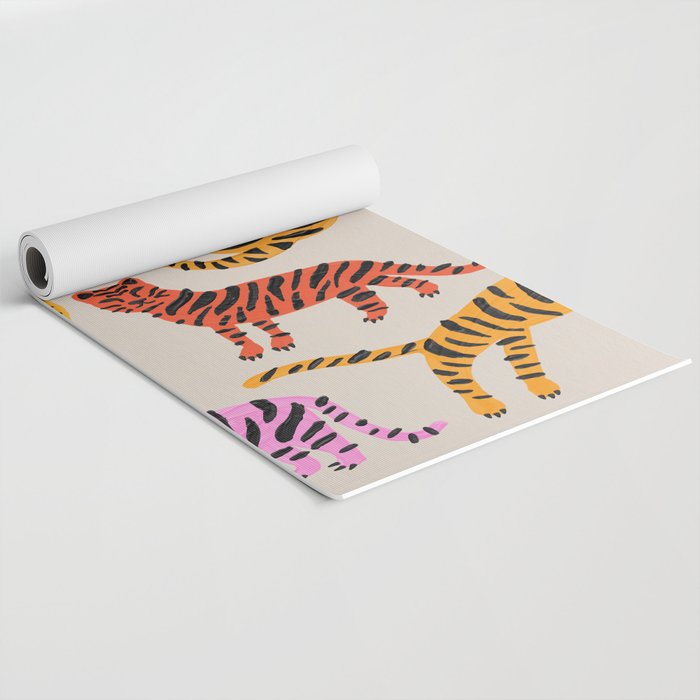 Tiger Collection - Pink & Yellow Palette Yoga Mat Gallery Image 2