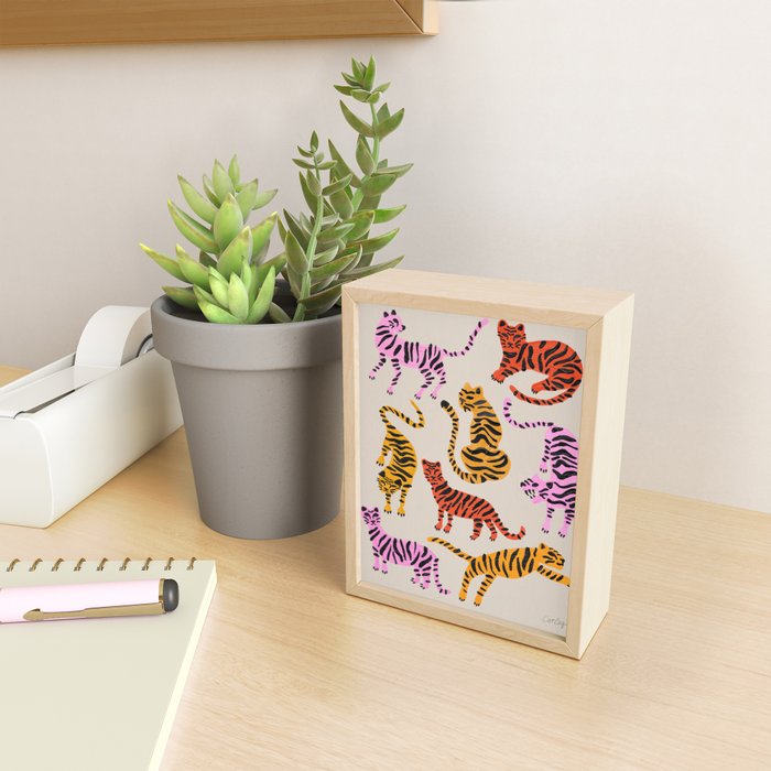 Tiger Collection - Pink & Yellow Palette Mini Art Print Gallery Image 2