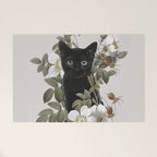 Cat With Flowers Welcome Mat Gallery Image 1