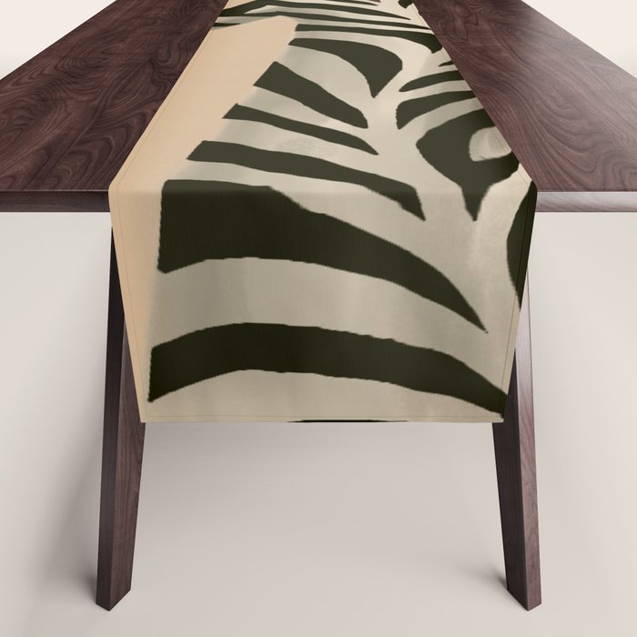 Woman with Birds and Zebra Pattern Dress Table Runner Gallery Image 1