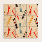 Ski time pattern Wood Wall Art Gallery Image 1