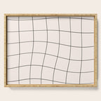 Retro Warped Grid Black and White Serving Tray Gallery Image 1