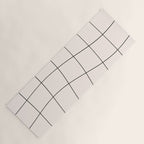 Retro Warped Grid Black and White Yoga Mat Gallery Image 1