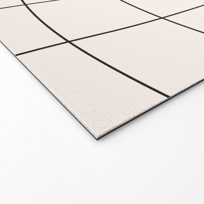 Retro Warped Grid Black and White Welcome Mat Gallery Image 2