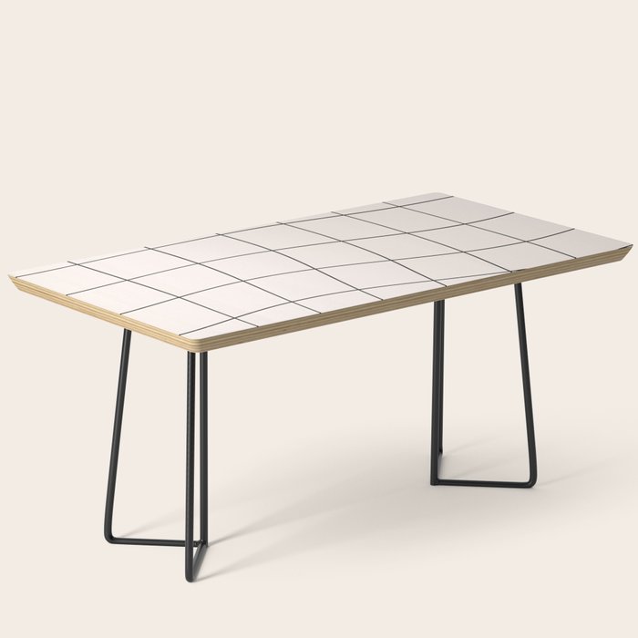 Retro Warped Grid Black and White Coffee Table Gallery Image 1