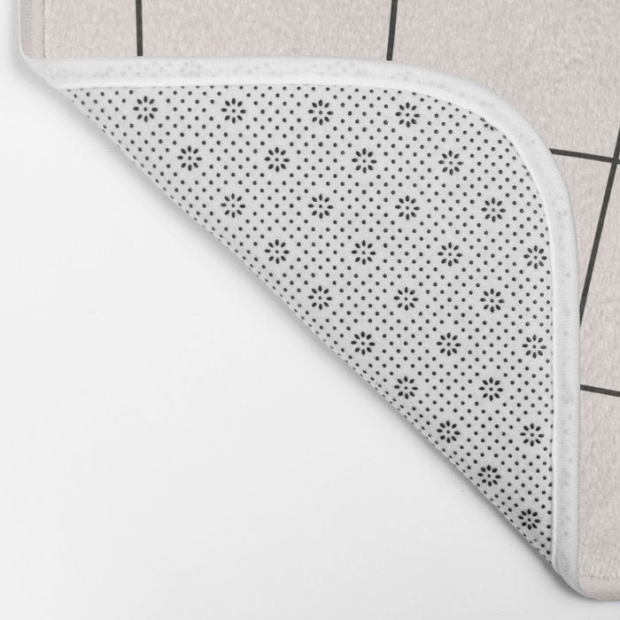 Retro Warped Grid Black and White Bath Mat Gallery Image 2