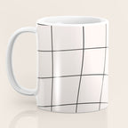 Retro Warped Grid Black and White Coffee Mug Gallery Image 3
