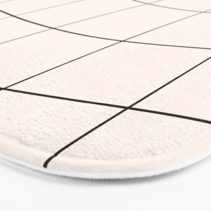 Retro Warped Grid Black and White Bath Mat Gallery Image 3