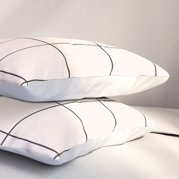 Retro Warped Grid Black and White Pillow Sham Gallery Image 3